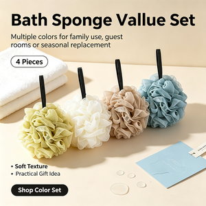 Spugna <span class=keywords><strong>da</strong></span> <span class=keywords><strong>Bagno</strong></span> Monocolore in Nylon Morbido per Pulizia della Pelle, Ideale per Doccia Quotidiana e Spa - Product Image 5