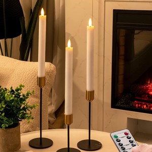 Bán buôn dài Pin hoạt động LED taper nến ánh sáng trắng <span class=keywords><strong>Flameless</strong></span> 3D Bullet Wick nhấp nháy điều khiển từ xa đám cưới LED NẾN - Product Image 1