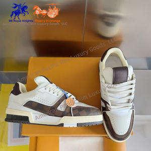 Zapatillas Deportivas de Lona Damier para Hombre, Zapatillas Deportivas de Lujo, Zapatillas de Moda de Piel Vacuna Suave para Correr, Caminar, Baloncesto, Uso Casual - Product Image 4