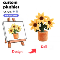 Peluche Mignonne Plante en Pot Rouge Douce, Jouet en Peluche Fleur, Poupée en Pot de Simulation, Décoration de Bureau à Domicile, Cadeau OEM/ODM