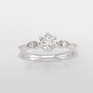 Anillo de Compromiso Romántico de Plata de Ley Chapado en Platino con Circonita Cúbica AAAA para Mujer, Engaste de Garras, Diseño Solitario para Boda - Product Image 2