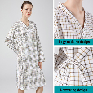 Bata de <span class=keywords><strong>hospital</strong></span> unisex personalizable, batas de paciente y vestidos de enfermería reutilizables y pijamas médicos con mangas cortas para <span class=keywords><strong>maternidad</strong></span> - Product Image 4