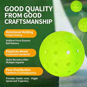 Мячи для пиклбола с настраиваемым логотипом, 40 отверстий, из TPE/PE, высококачественные, прочные, портативные, для развлечений и тренировок - Product Image 6