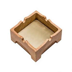 Cenicero Cuadrado de Madera para Escritorio, Diseño Minimalista, Acabado en Madera Natural, para Uso Doméstico - Product Image 5