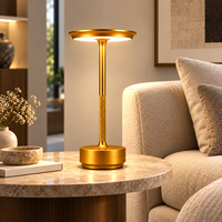 Lampe de table en aluminium LED sans fil rechargeable portable moderne à 3 couleurs changeantes avec commande tactile pour restaurant et dîner