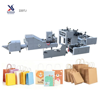 Machine automatique 220TJ Flexo pour la fabrication de sacs en papier de surface, de sacs carrés pour la vente au détail, de sacs à fond coloré pour l'alimentation et les produits d'épicerie, avec fonction de personnalisation de logo