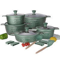 Ensemble de 16 pièces en aluminium forgé avec revêtement sophistiqué, comprenant une marmite à soupe 20/24/28/32 cm et une poêle peu profonde 28 cm, base universelle, Elite Appliance Hub