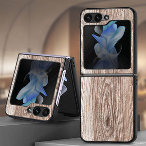 Adecuado para <span class=keywords><strong>Samsung</strong></span> Z Flip6 funda de teléfono de cuero plegable de grano de madera multifunción anticaída adecuado para <span class=keywords><strong>Samsung</strong></span> Z Flip5 4 - Product Image 3