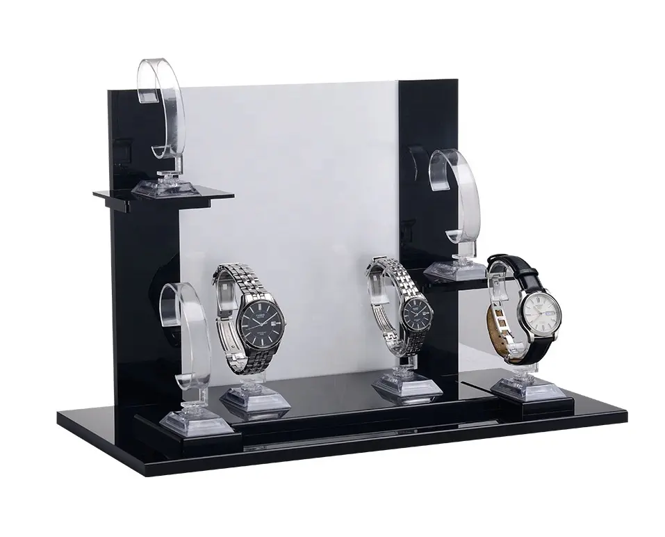 Anpassbare High-End-Tischplatte Acryl Uhr Display Stand Schmuck Armband Display halter für Store Retail Promotion