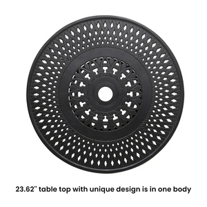 Meubles De café Décorations Marché Parapluie <span class=keywords><strong>Parasol</strong></span> <span class=keywords><strong>Petite</strong></span> <span class=keywords><strong>Table</strong></span> En Métal Noir Patio <span class=keywords><strong>Table</strong></span> de Jardin avec Trou Pour Parapluie - Product Image 4