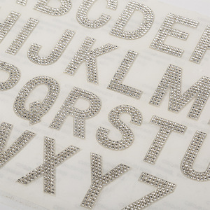 Strass thermocollants adhésifs de 4 cm, alphabet anglais majuscule, cristaux DIY, style à tige en verre - Product Image 3