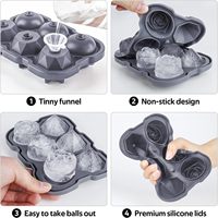 Bac à glaçons en silicone en forme de rose 3D, 6 cavités avec couvercle, pour cocktails, whisky, cadeau, sans BPA