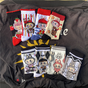 Kaus kaki katun kartun trendi, aksesori kaus kaki setengah betis Anti selip bernafas menyerap keringat musim gugur/dingin - Product Image 3