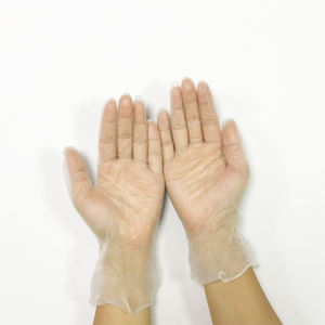 ถุงมือไวนิลแบบใช้แล้วทิ้ง ปราศจากน้ำยาง ไม่มีแป้ง โปร่งใส/ใส ไซส์ S/M/L/XL ขายตรงจากโรงงานในจีน - Product Image 6