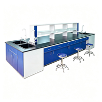 Banc de laboratoire octogonal avec plateau en résine époxy et alimentation électrique DC pour banc de laboratoire