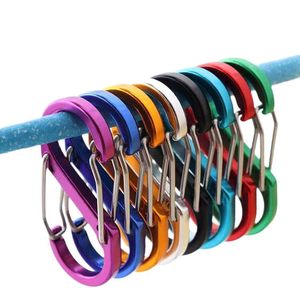 S Shaped Figure Eight Carabiner Alloy 20kg Load Lightweight Outdoor Backpack <b>Clip</b> <b>Hook</b> For Camping Hiking Gear - Product Image 3