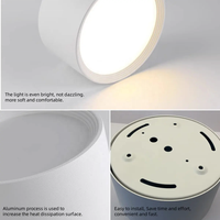 Spot LED circulaire encastré IP44 pour plafond de magasin de vêtements, couloir, haute luminosité
