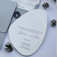 Personalizado Irregular Tarjeta de Boda Invitación 3D Papel de Arte en Relieve Impresión Digital Contenido Personalizado Forma Simple Sobre Lujoso