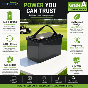 Batería <span class=keywords><strong>UPOWER</strong></span> LiFePO4 de 12.8V 100Ah, Celdas de Grado A, Baja Autodescarga, para Carritos de Golf, Embarcaciones y Autocaravanas - Product Image 2