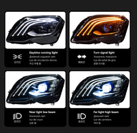 Ensemble de phares à LED DLW pour Mercedes Benz GLK 2013-2015, style Maybach, triple paupière avec lumière de démarrage bleue