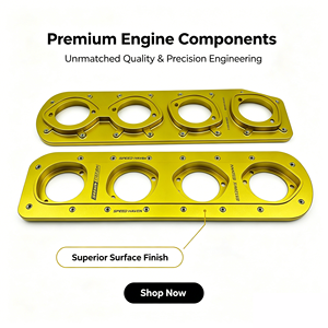 SPEED HAVEN CNC Aluminum Engine Intake Manifold Spacer Yellow Precision Machined Performance Part - Product Image 1