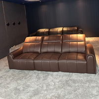 Fauteuil de massage relax inclinable électrique de style européen canapé-lit de salon canapé en cuir véritable fonctionnel