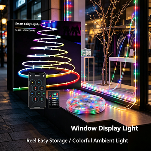 RGB-<span class=keywords><strong>Lichterkette</strong></span> für den Außenbereich, wasserdicht, App-gesteuert, Weihnachtsbeleuchtung mit <span class=keywords><strong>Timer</strong></span>-Funktion für festliche Atmosphäre - Product Image 1