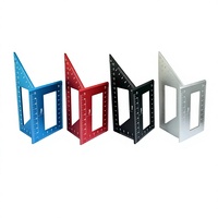 Équerre de charpentier en alliage d'aluminium, multifonctionnelle, à 90 degrés, règle d'angle droit combinée, à 45 degrés, pour le travail du bois, avec ligne épaissie