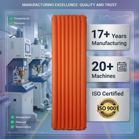 Matelas pneumatique de camping extérieur imperméable orange sur mesure en gros, en nylon recyclé, facile à gonfler pour la randonnée