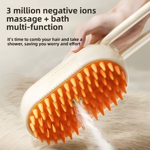 Herramienta DE ASEO portátil multifuncional para perros y gatos, cepillo de limpieza eléctrico para mascotas con logotipo personalizado con rociador para el cuidado de los animales - Product Image 2