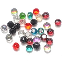 6mm 8mm 10mm 12mm boules de cristal à fond plat perles de verre rondes à facettes colorées pour la fabrication de bijoux bricolage artisanat Nail Art breloques