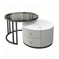 Ensemble de tables basses en pierre de luxe moderne, table d'appoint simple pour salon, table à thé pour la maison