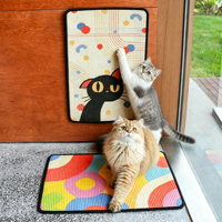 Tapis à gratter pour chat en sisal naturel imprimé, auto-adhésif, pour mur, sol, verre, canapé, protection de meubles