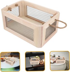 Hộp Lưu Trữ Bằng Gỗ Cổ Điển Lưu Trữ Bằng Gỗ Bin Với Sợi Dây Đay Xử Lý Mộc Mạc Crate Cho Tổ Chức Quần Áo Và Nhiều Hơn nữa Ở Nhà - Product Image 4