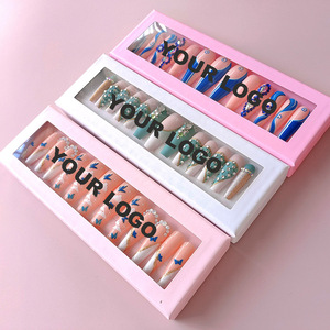 24 Uds. <span class=keywords><strong>Uñas</strong></span> postizas de <span class=keywords><strong>Color</strong></span> <span class=keywords><strong>blanco</strong></span> reutilizables de diseño de lujo, <span class=keywords><strong>uñas</strong></span> acrílicas <span class=keywords><strong>cortas</strong></span> personalizadas, <span class=keywords><strong>uñas</strong></span> artificiales con pegamento para mujer - Product Image 2