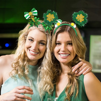 Bandeau irlandais pour la Saint-Patrick, bandeau coloré à rayures vertes avec boucle trèfle pour décorations de fête