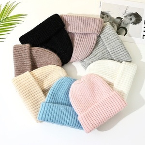 Qualité supérieure Angora fourrure tricoté Mohair Double couche Beanie chapeau casquette mode hiver 3D broderie point pour les affaires de plage - Product Image 2