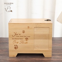 Urna de Madera para Cenizas de Mascotas PetPetJoy, de Buena Calidad, Ecológica, Hermética, Estilo Clásico, con Espacio para Foto, Forma Rectangular para Perros