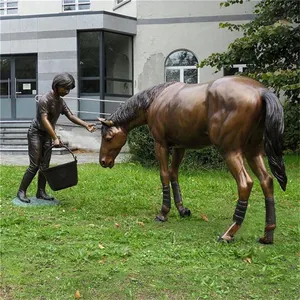 Açık Metal dekorasyon hayvan at bronz heykeli Modern tasarım bronz at heykel atlama at heykel