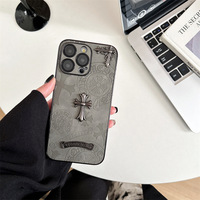 Coque pour iPhone 17 Air, design croisé tendance chromé, noir, accessoires 3D DIY, iPhone 16 15 Pro Max, cœur, 14 Plus, étui de téléphone portable