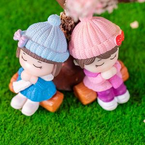 Micro Paysage Décor Chandail Souhaitant Couples Garçons et Filles Poupée 3D Figurines Miniatures DIY Maison Fée Jardin Décoration - Product Image 5