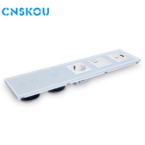 CNSKOU CE/RoHs 1/2 di vetro Gang 2/3/4Way Wifi Smart Touch interruttore EU/Germany USB Lan <span class=keywords><strong>Internet</strong></span> HD Video presa presa a muro - Product Image 1