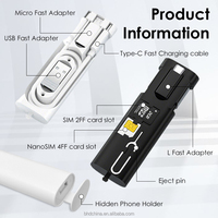 Ensemble de câbles de données USB multifonctionnels Kit de câbles adaptateurs de charge Micro USB a Type C avec support de téléphone