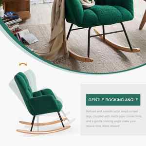 Pépinière de luxe nordique verte Teddy Glider <span class=keywords><strong>Fauteuil</strong></span> <span class=keywords><strong>à</strong></span> <span class=keywords><strong>bascule</strong></span> <span class=keywords><strong>à</strong></span> dossier haut Chaises <span class=keywords><strong>à</strong></span> <span class=keywords><strong>bascule</strong></span> pour salon chambre <span class=keywords><strong>à</strong></span> coucher - Product Image 4