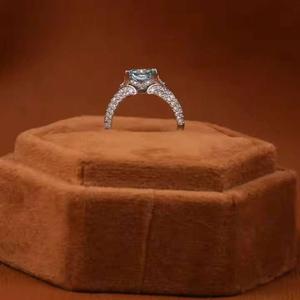 Brilliant Cut Moissanite <b>Diamond</b> <b>Ring</b> 925 Sterling Silver Lab Grown <b>Diamond</b> Wedding Jewelry - Product Image 4
