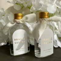 Étiquette personnalisée pour bouteille de jus de mariage Zamzam, autocollant arqué personnalisé pour invités, 50 pièces, PVC écologique, imperméable et durable, pour fiançailles