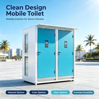 Toilettes portables modernes multi-emplacements en acier galvanisé, design écologique, construction durable, installation facile, ventilation pour