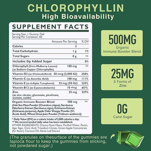 Gomitas Multivitamínicas para Adultos con Clorofila 500mg, Clorofilina, Zinc, Vitaminas C, D3, E, <span class=keywords><strong>B12</strong></span>, Sin Gluten, Apoya la Energía y Vitalidad Diarias - Product Image 2