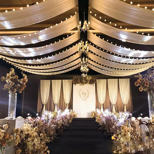 Tissu transparent blanc suspendu plafond voile rideaux rideaux <span class=keywords><strong>mariage</strong></span> arc décoration voile rideaux - Product Image 5