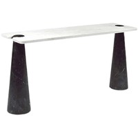 KUMUSI MEUBLES Console de télévision en pierre solide moderne et luxueuse au design minimaliste Meubles de salon Table console de style français pour couloir